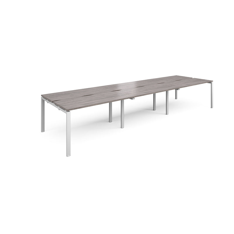 Adapt Triple Back to Back Desks 600mm Deep - Grey Oak