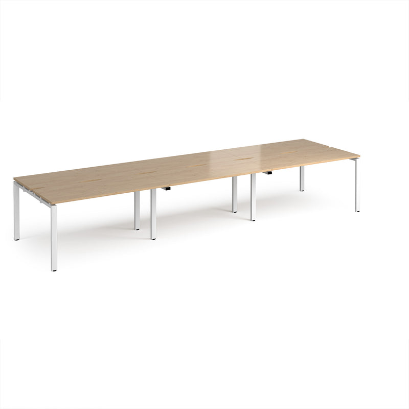 Adapt Triple Back to Back Desks 600mm Deep - Kendal Oak