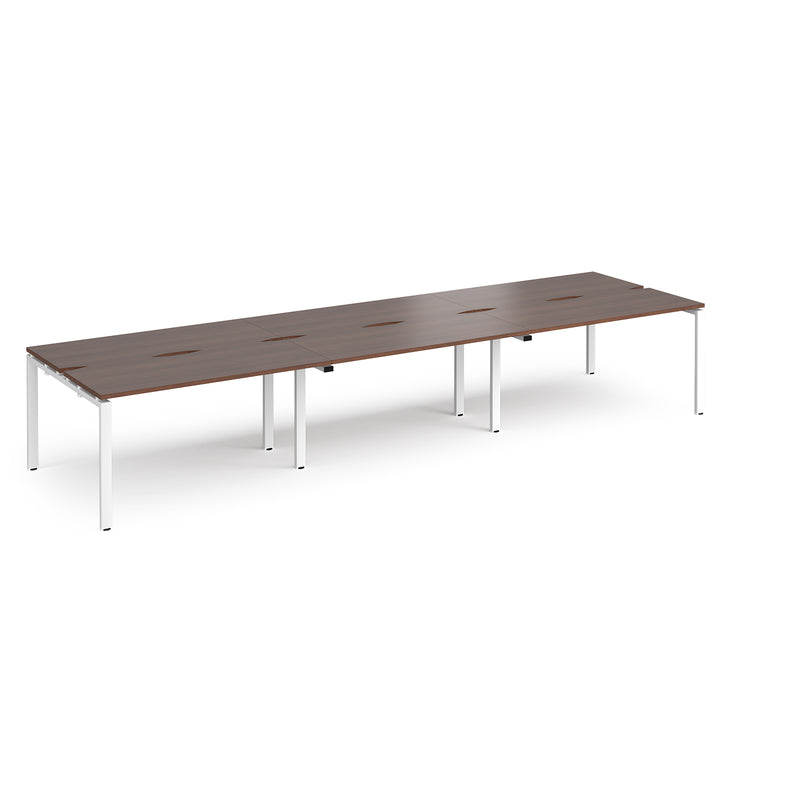 Adapt Triple Back to Back Desks 600mm Deep - Walnut