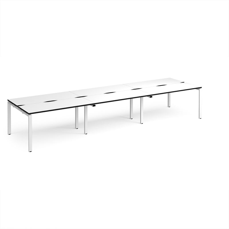 Adapt Triple Back to Back Desks 600mm Deep - White/Black