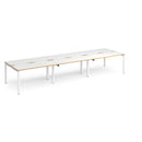 Adapt Triple Back to Back Desks 600mm Deep - White/Oak - NWOF
