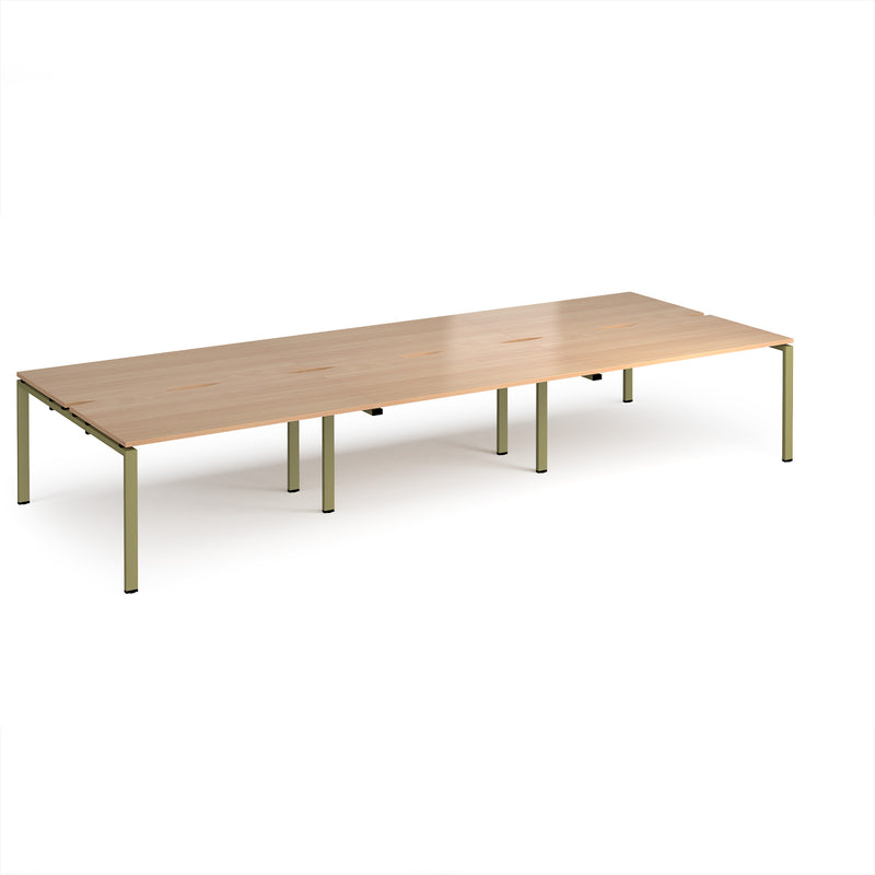 Adapt Triple Back to Back Desks 800mm Deep - Beech