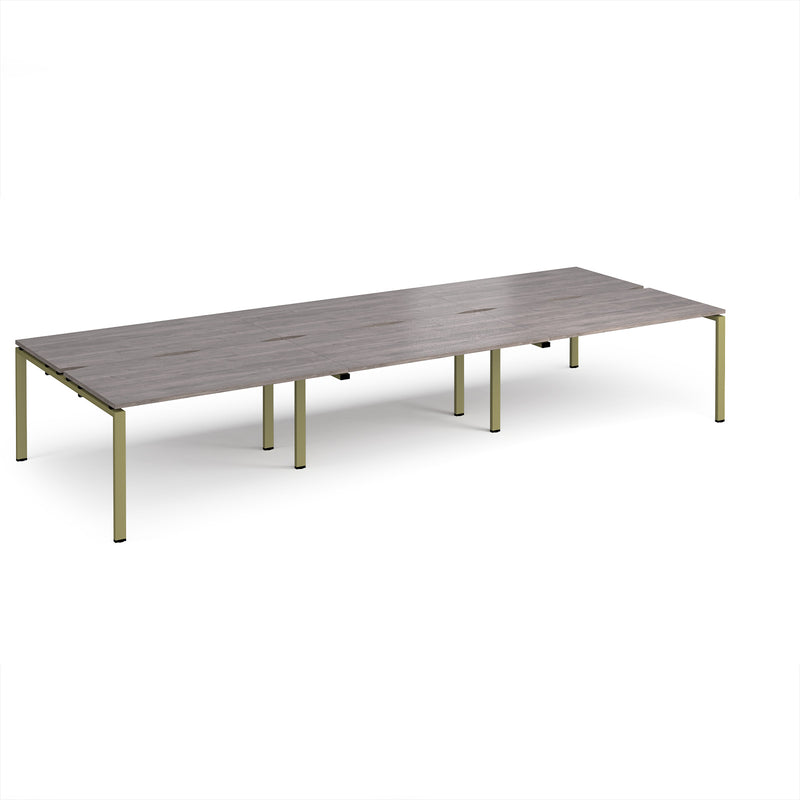 Adapt Triple Back to Back Desks 800mm Deep - Grey Oak