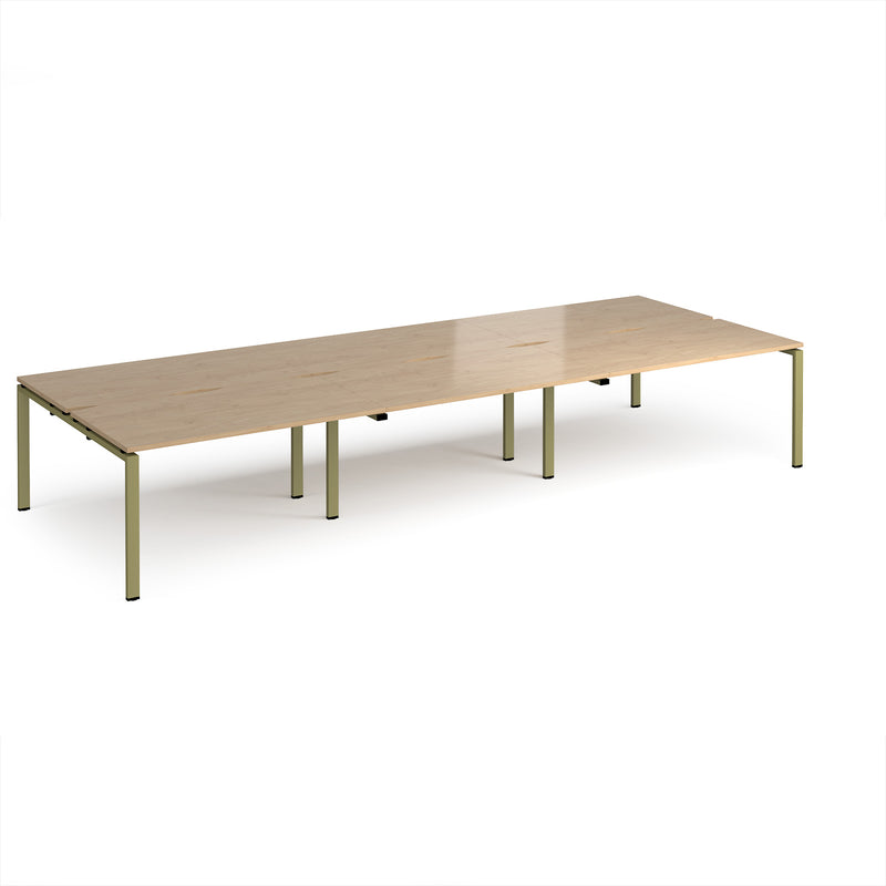 Adapt Triple Back to Back Desks 800mm Deep - Kendal Oak