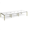 Adapt Triple Back to Back Desks 800mm Deep - White/Black - NWOF