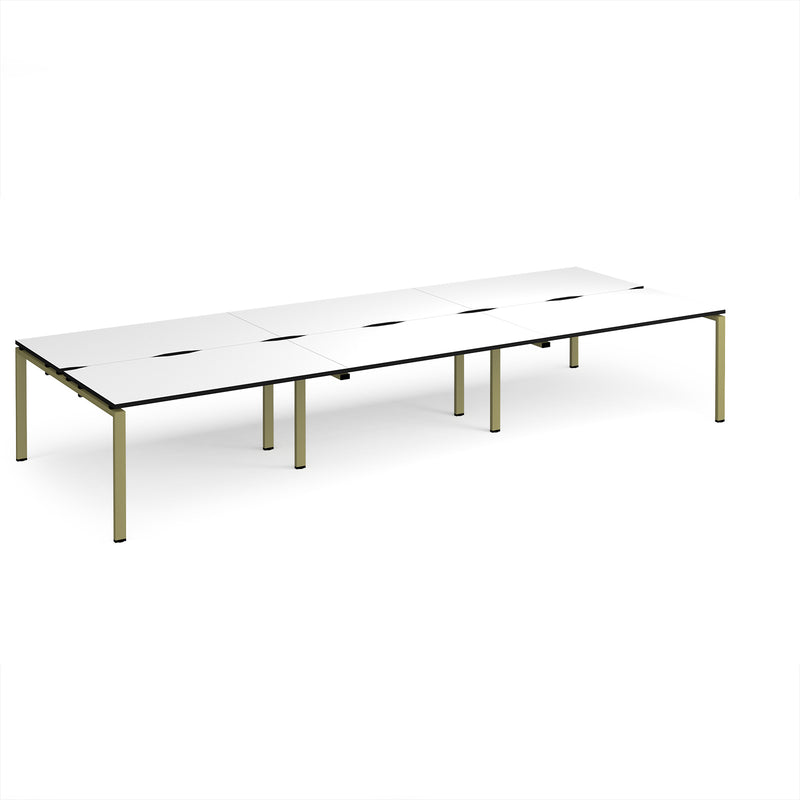 Adapt Triple Back to Back Desks 800mm Deep - White/Black