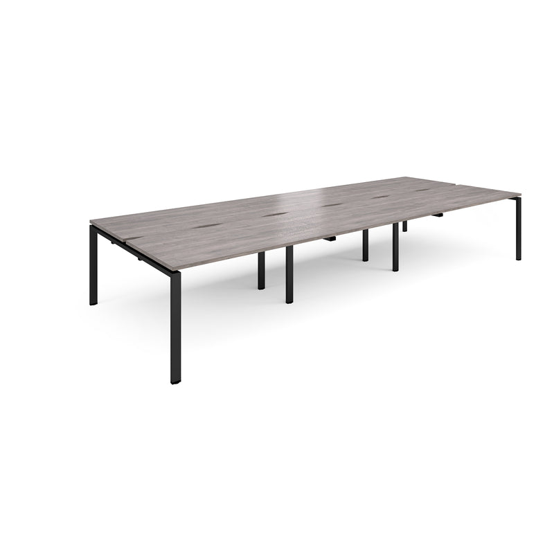 Adapt Triple Back to Back Desks 800mm Deep - Grey Oak