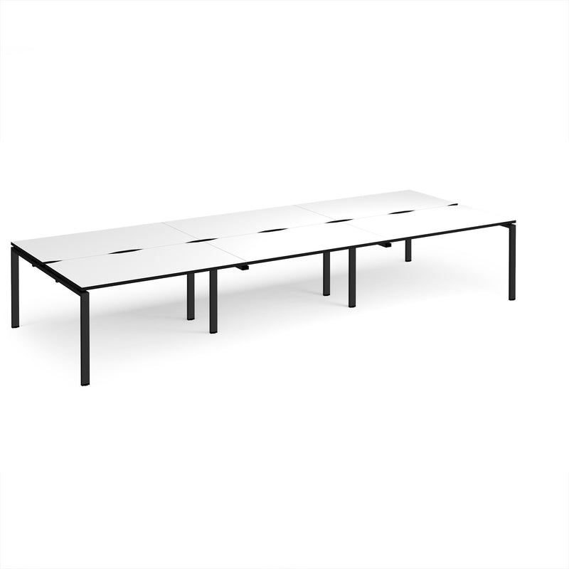 Adapt Triple Back to Back Desks 800mm Deep - White/Black