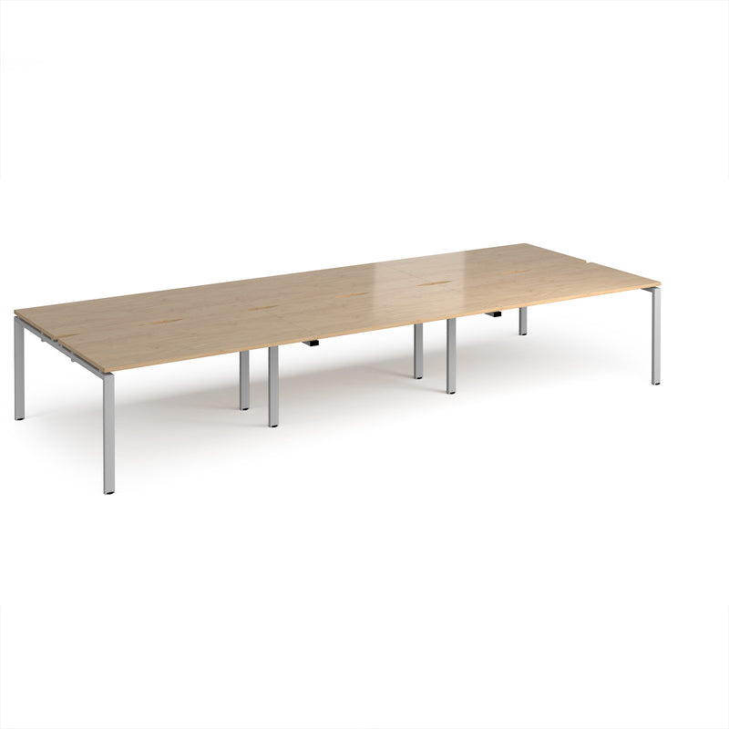 Adapt Triple Back to Back Desks 800mm Deep - Kendal Oak