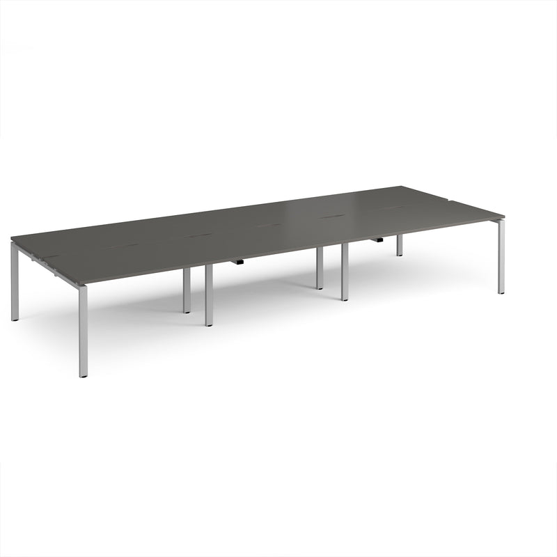 Adapt Triple Back to Back Desks 800mm Deep - Storm Grey