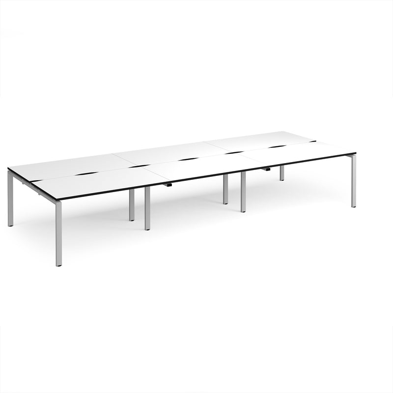 Adapt Triple Back to Back Desks 800mm Deep - White/Black