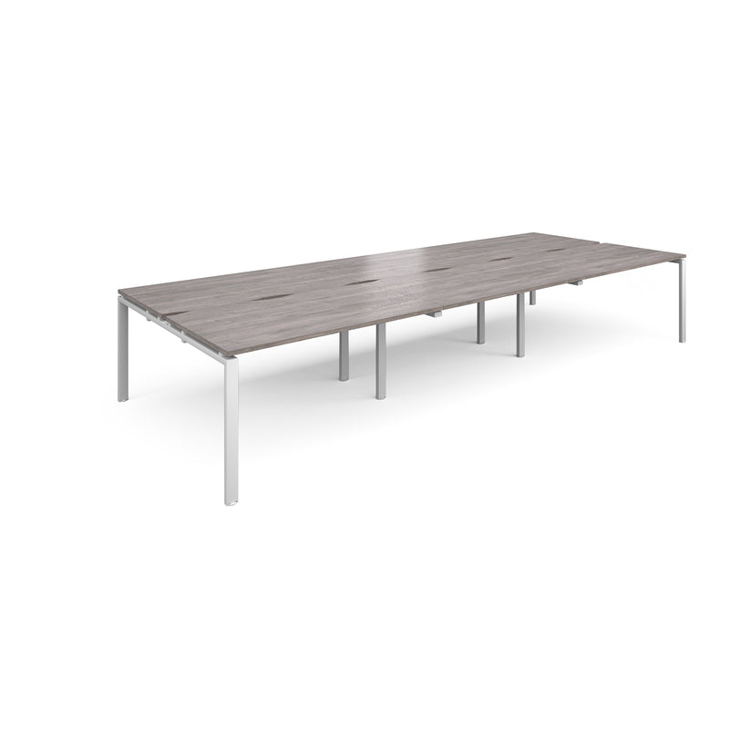 Adapt Triple Back to Back Desks 800mm Deep - Grey Oak