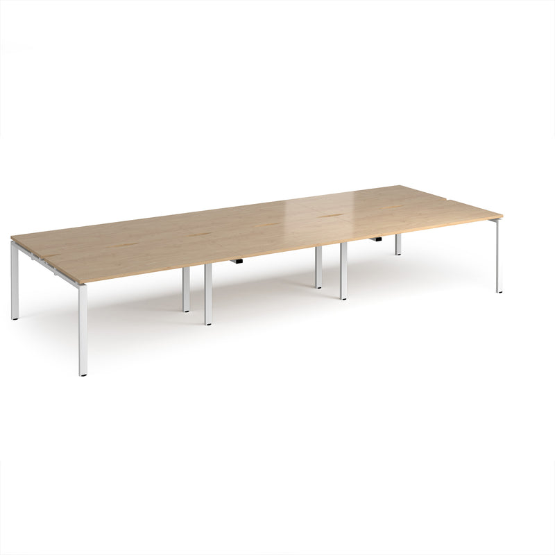 Adapt Triple Back to Back Desks 800mm Deep - Kendal Oak