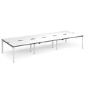 Adapt Triple Back to Back Desks 800mm Deep - White/Black - NWOF