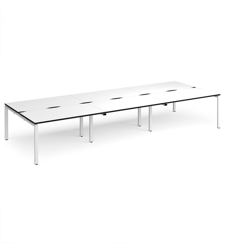 Adapt Triple Back to Back Desks 800mm Deep - White/Black