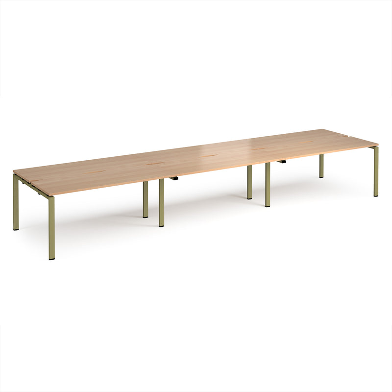 Adapt Triple Back to Back Desks 600mm Deep - Beech