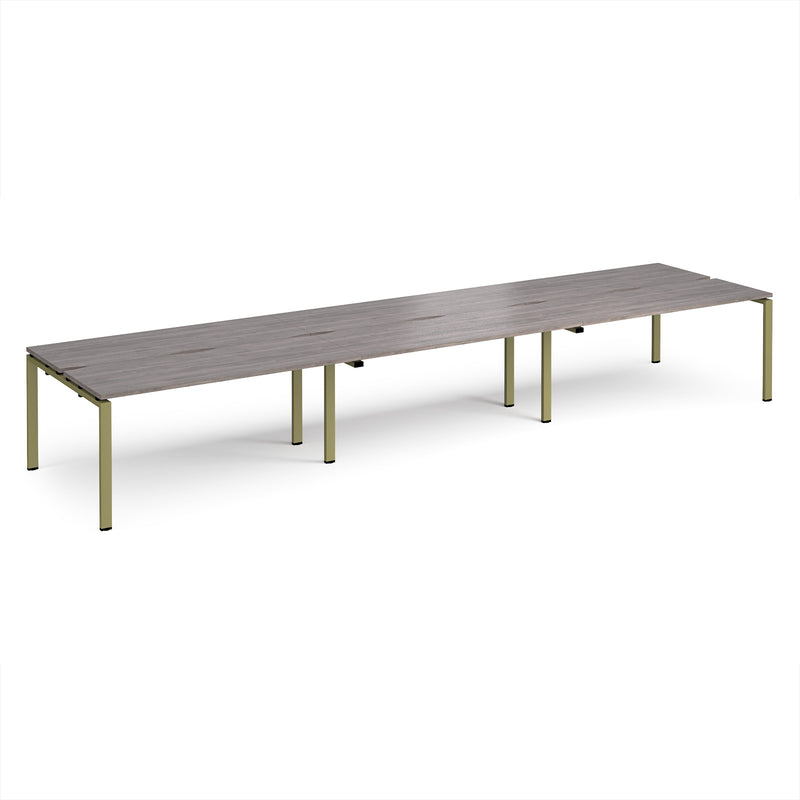 Adapt Triple Back to Back Desks 600mm Deep - Grey Oak