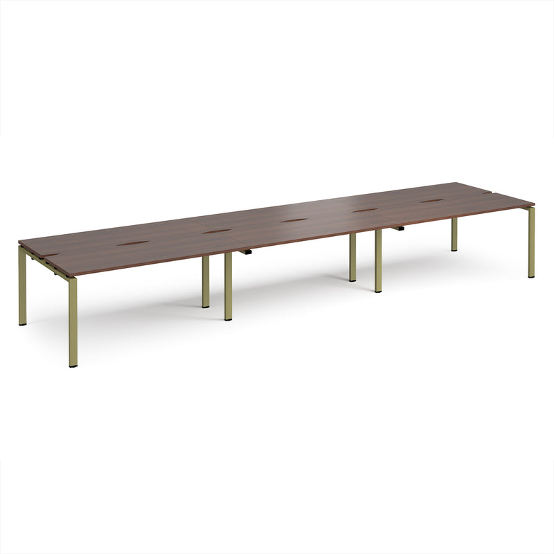 Adapt Triple Back to Back Desks 600mm Deep - Walnut