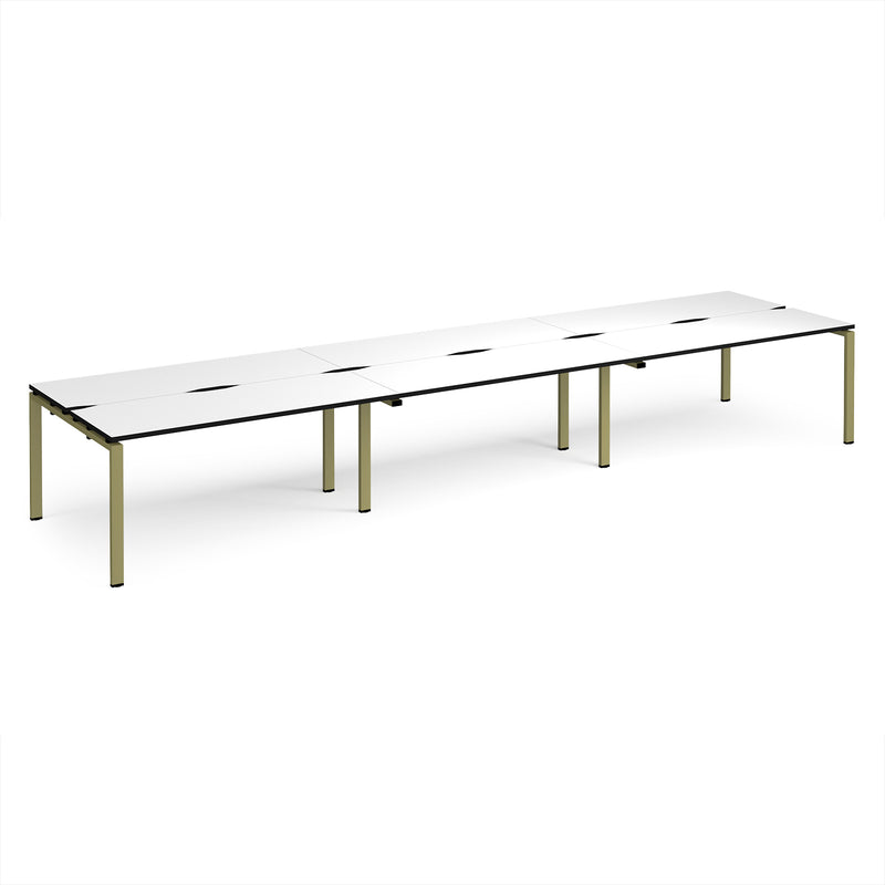 Adapt Triple Back to Back Desks 600mm Deep - White/Black