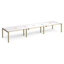 Adapt Triple Back to Back Desks 600mm Deep - White/Oak - NWOF