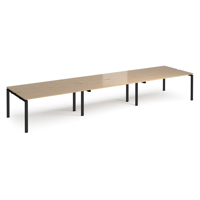 Adapt Triple Back to Back Desks 600mm Deep - Kendal Oak