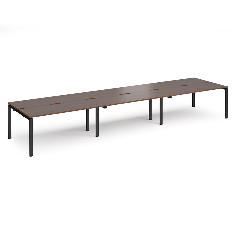Adapt Triple Back to Back Desks 600mm Deep - Walnut