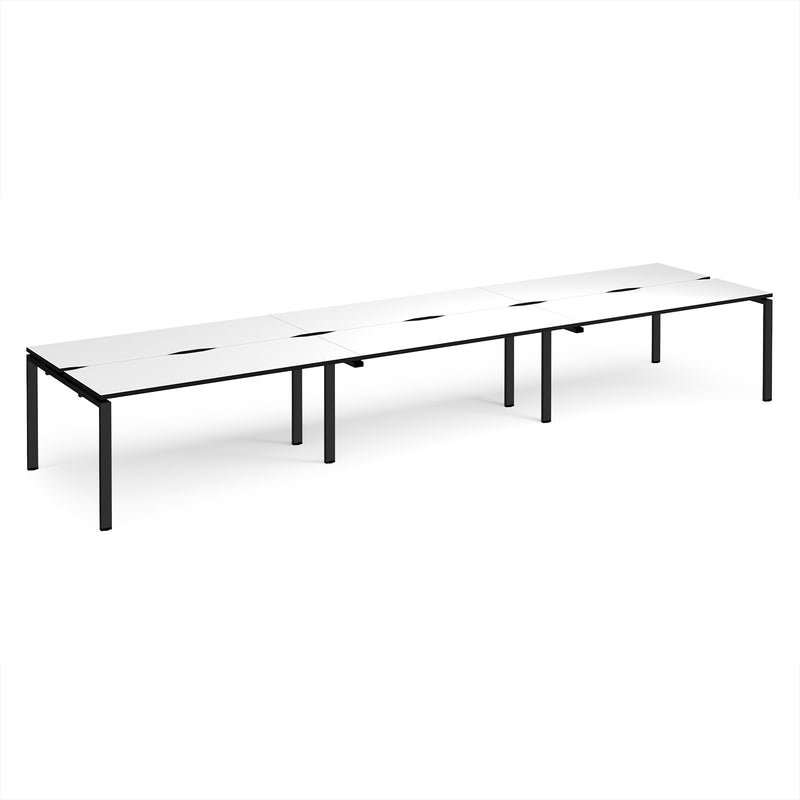 Adapt Triple Back to Back Desks 600mm Deep - White/Black