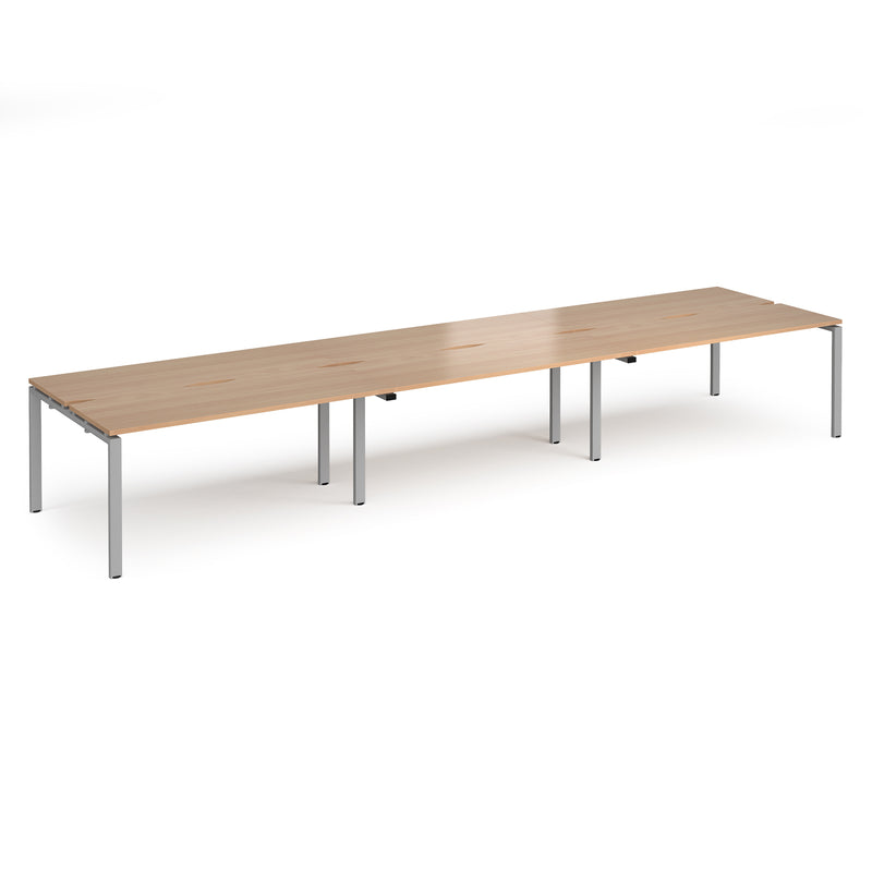 Adapt Triple Back to Back Desks 600mm Deep - Beech