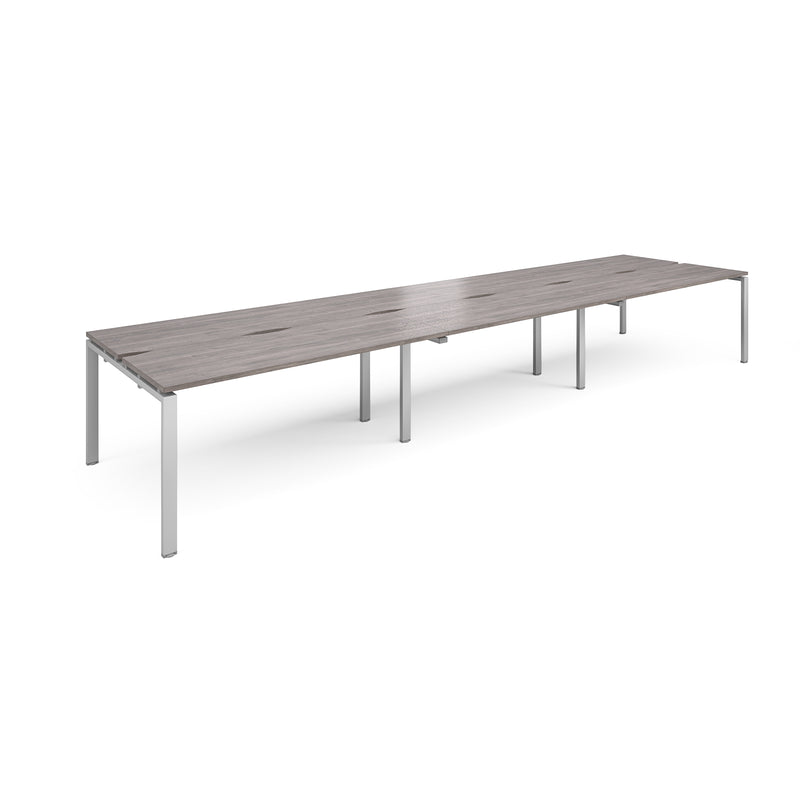 Adapt Triple Back to Back Desks 600mm Deep - Grey Oak