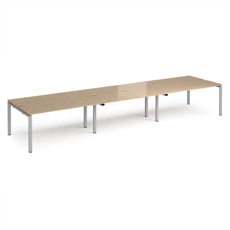 Adapt Triple Back to Back Desks 600mm Deep - Kendal Oak