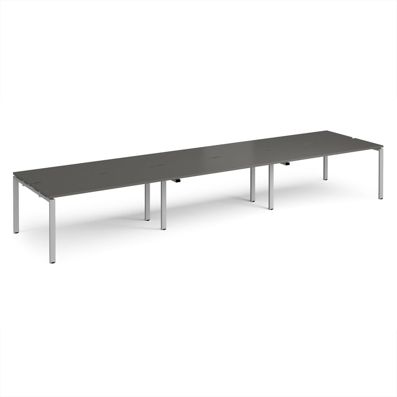 Adapt Triple Back to Back Desks 600mm Deep - Storm Grey