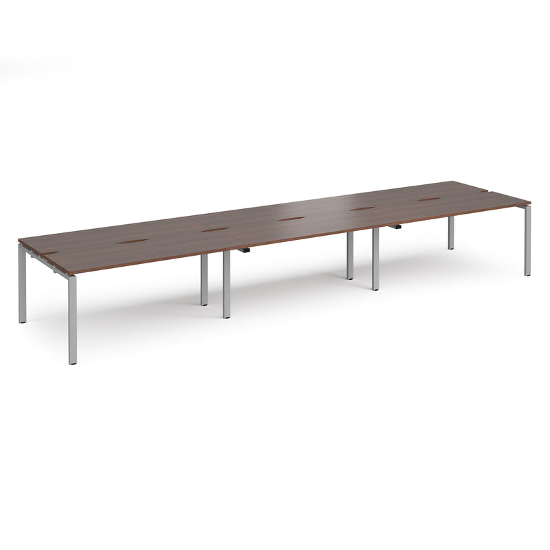 Adapt Triple Back to Back Desks 600mm Deep - Walnut
