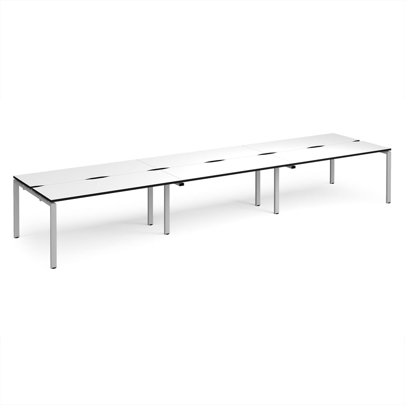 Adapt Triple Back to Back Desks 600mm Deep - White/Black