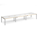 Adapt Triple Back to Back Desks 600mm Deep - White/Oak - NWOF