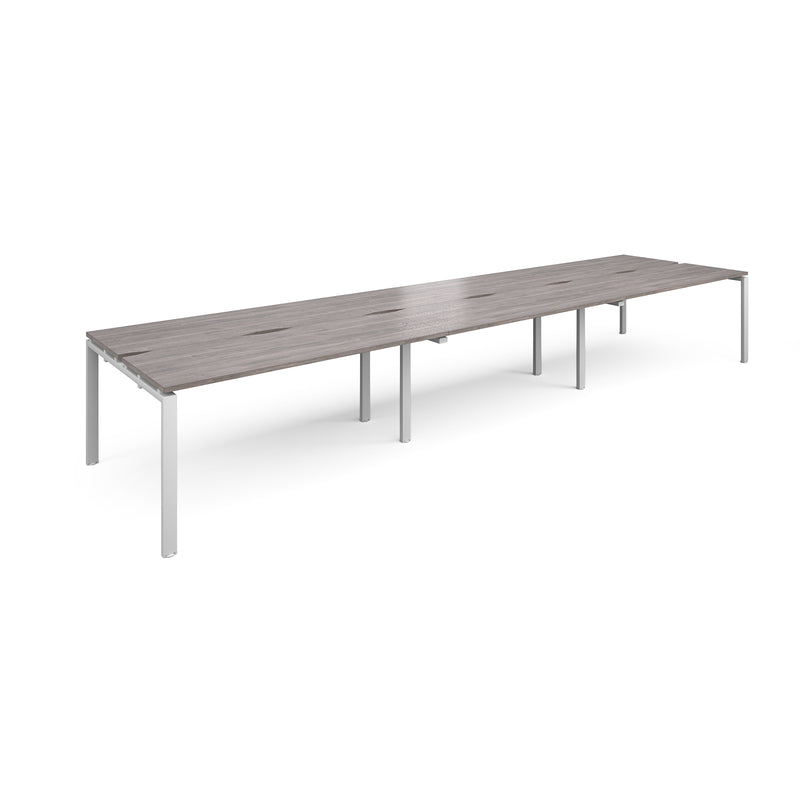 Adapt Triple Back to Back Desks 600mm Deep - Grey Oak