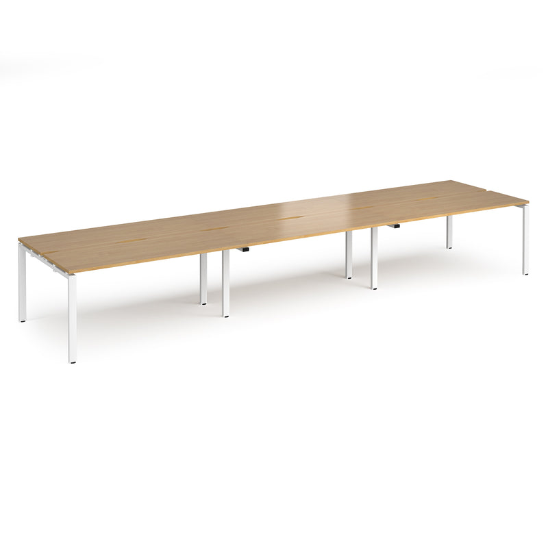 Adapt Triple Back to Back Desks 600mm Deep - Oak