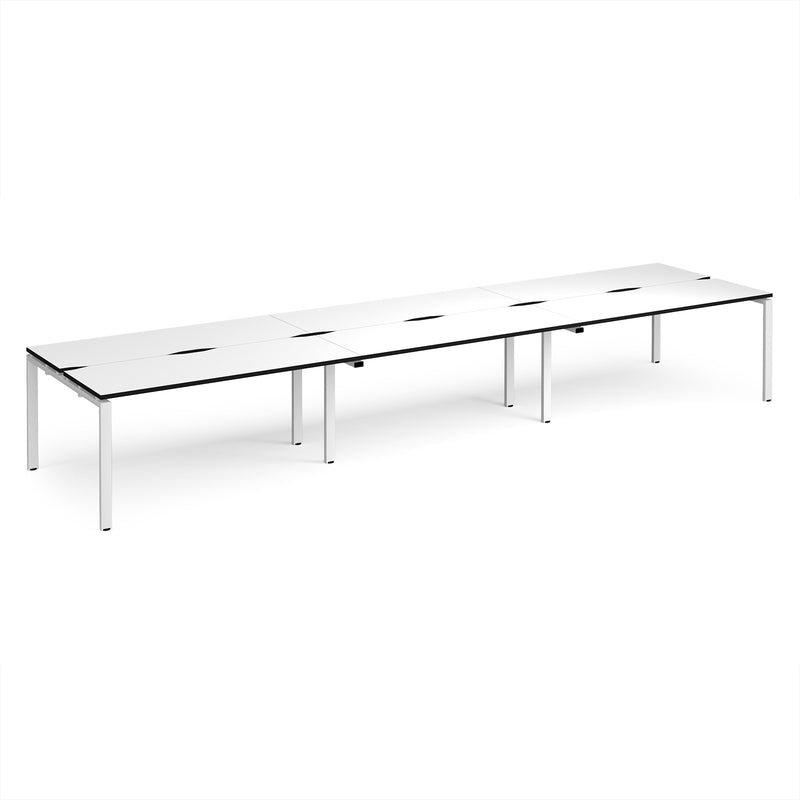 Adapt Triple Back to Back Desks 600mm Deep - White/Black