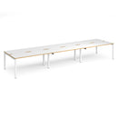 Adapt Triple Back to Back Desks 600mm Deep - White/Oak - NWOF