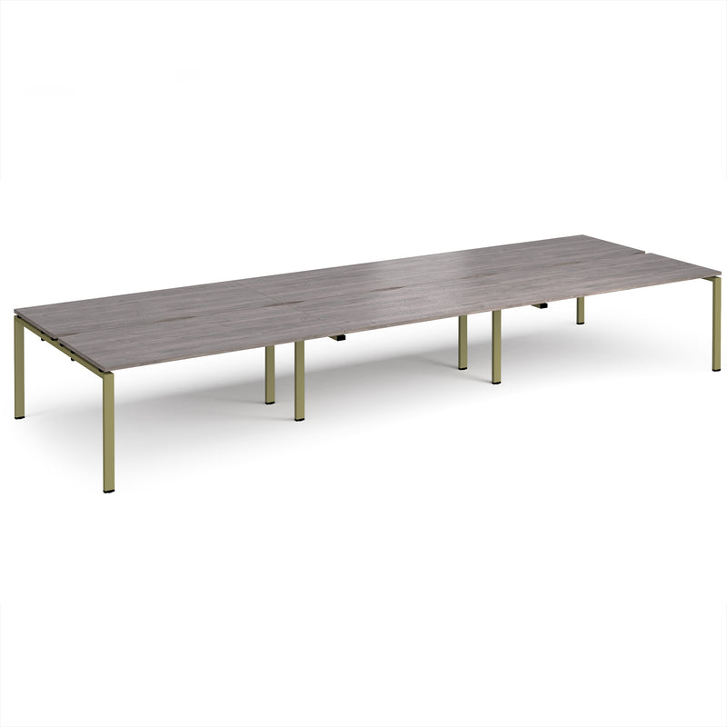 Adapt Triple Back to Back Desks 800mm Deep - Grey Oak