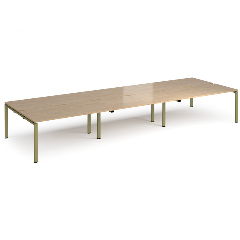 Adapt Triple Back to Back Desks 800mm Deep - Kendal Oak