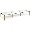 Adapt Triple Back to Back Desks 800mm Deep - White/Black - NWOF