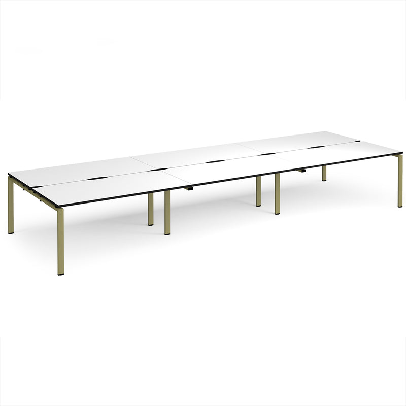 Adapt Triple Back to Back Desks 800mm Deep - White/Black