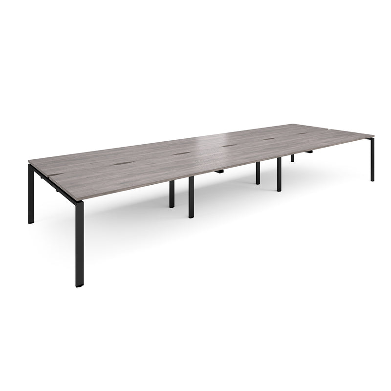 Adapt Triple Back to Back Desks 800mm Deep - Grey Oak