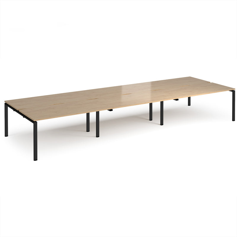 Adapt Triple Back to Back Desks 800mm Deep - Kendal Oak