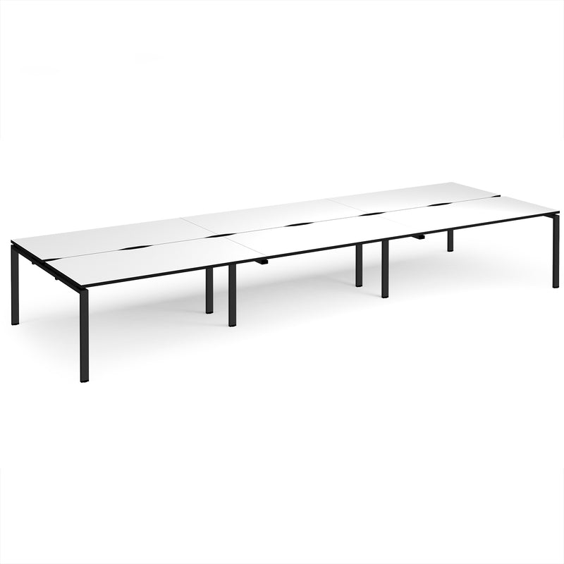 Adapt Triple Back to Back Desks 800mm Deep - White/Black