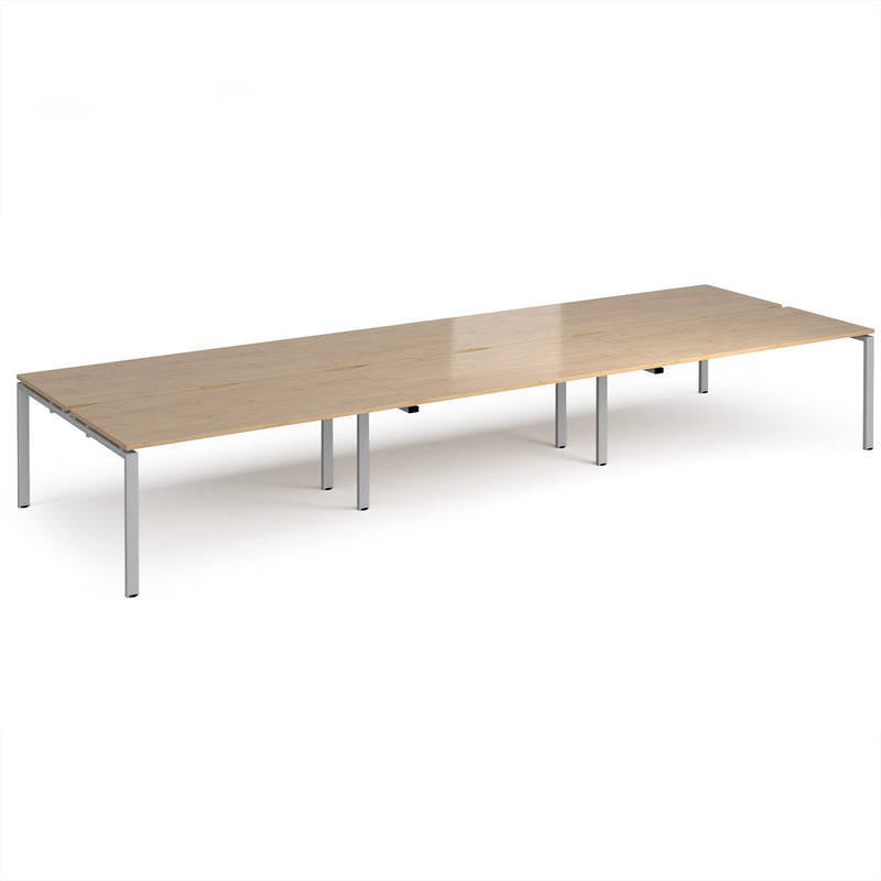 Adapt Triple Back to Back Desks 800mm Deep - Kendal Oak