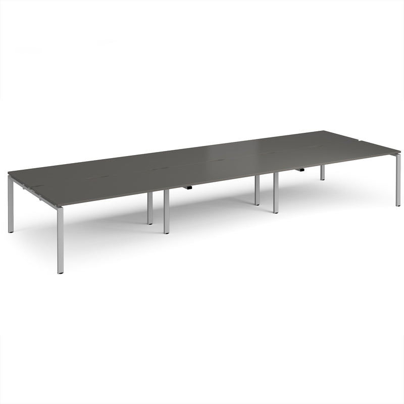 Adapt Triple Back to Back Desks 800mm Deep - Storm Grey