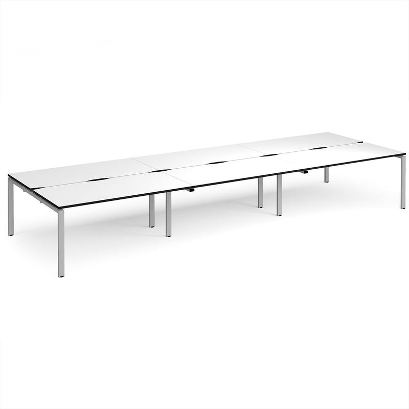 Adapt Triple Back to Back Desks 800mm Deep - White/Black