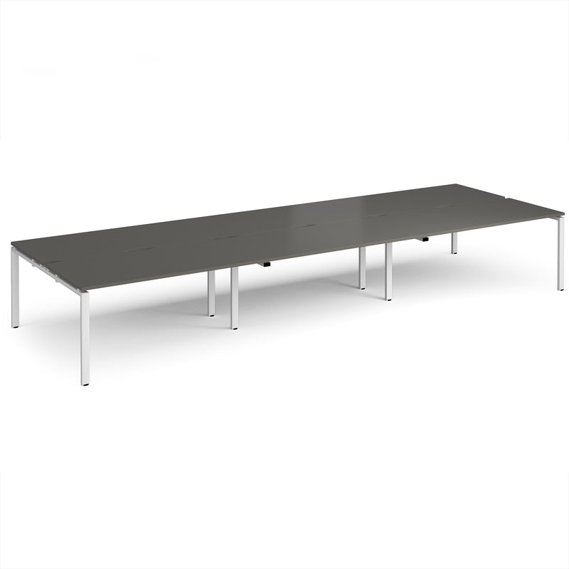 Adapt Triple Back to Back Desks 800mm Deep - Storm Grey