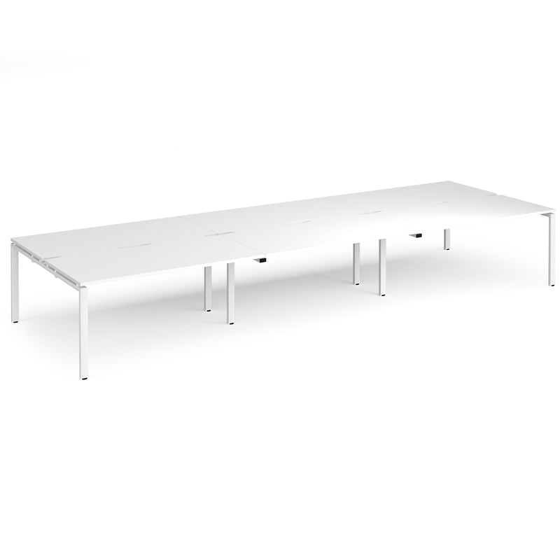 Adapt Triple Back to Back Desks 800mm Deep - White - NWOF